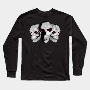 3 Demon Skulls Long Sleeve T-Shirt
